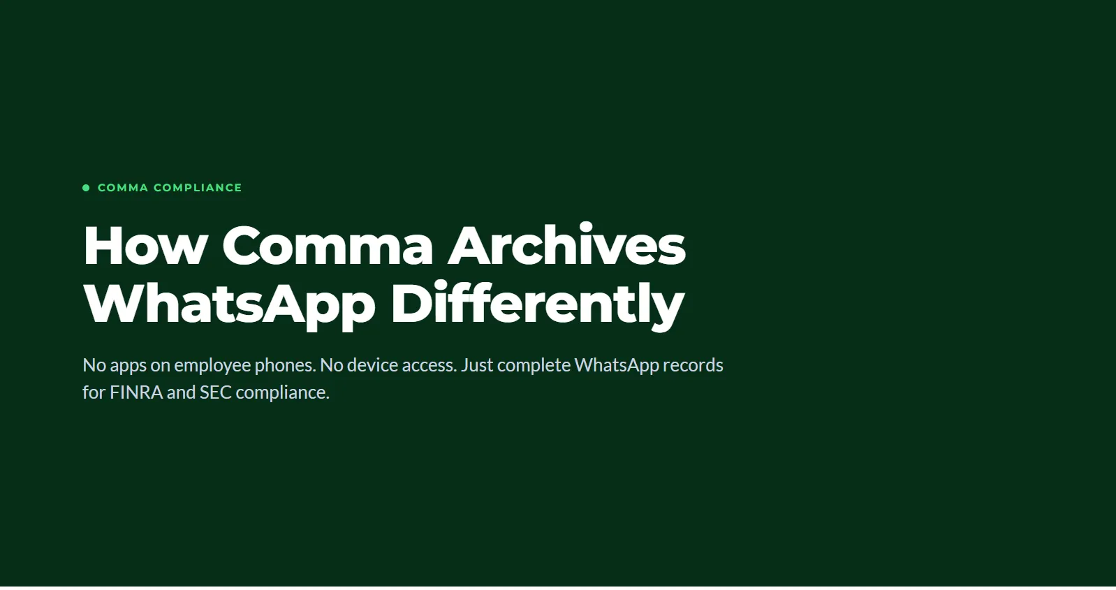 Comma Archives WhatsApp with No Installed App on Employee Phones