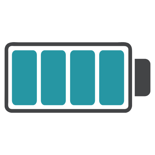 Full battery icon indicating no battery drain from iMessage compliance archiving